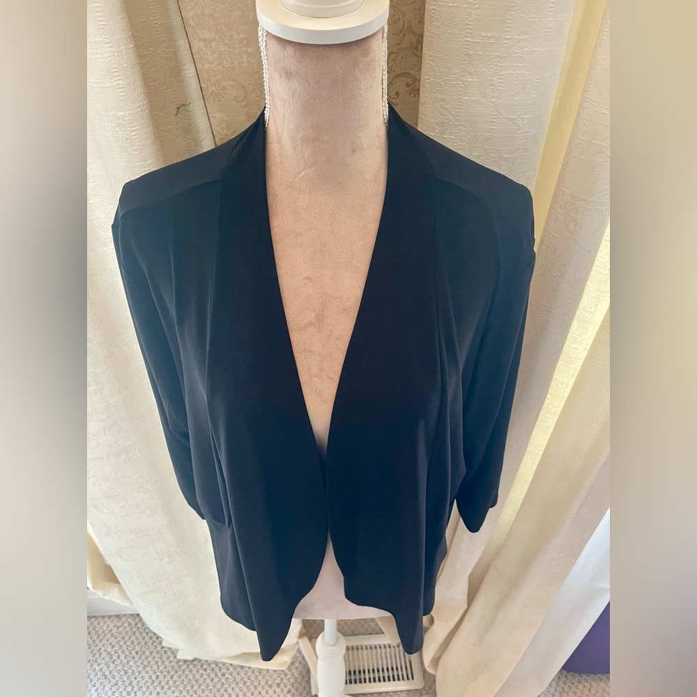 IMAN Black Draped Open Front Blazer – Size 1X